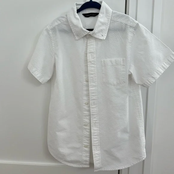Janie and Jack White Button Down short sleeves Shirt size 7. - Picture 6 of 11